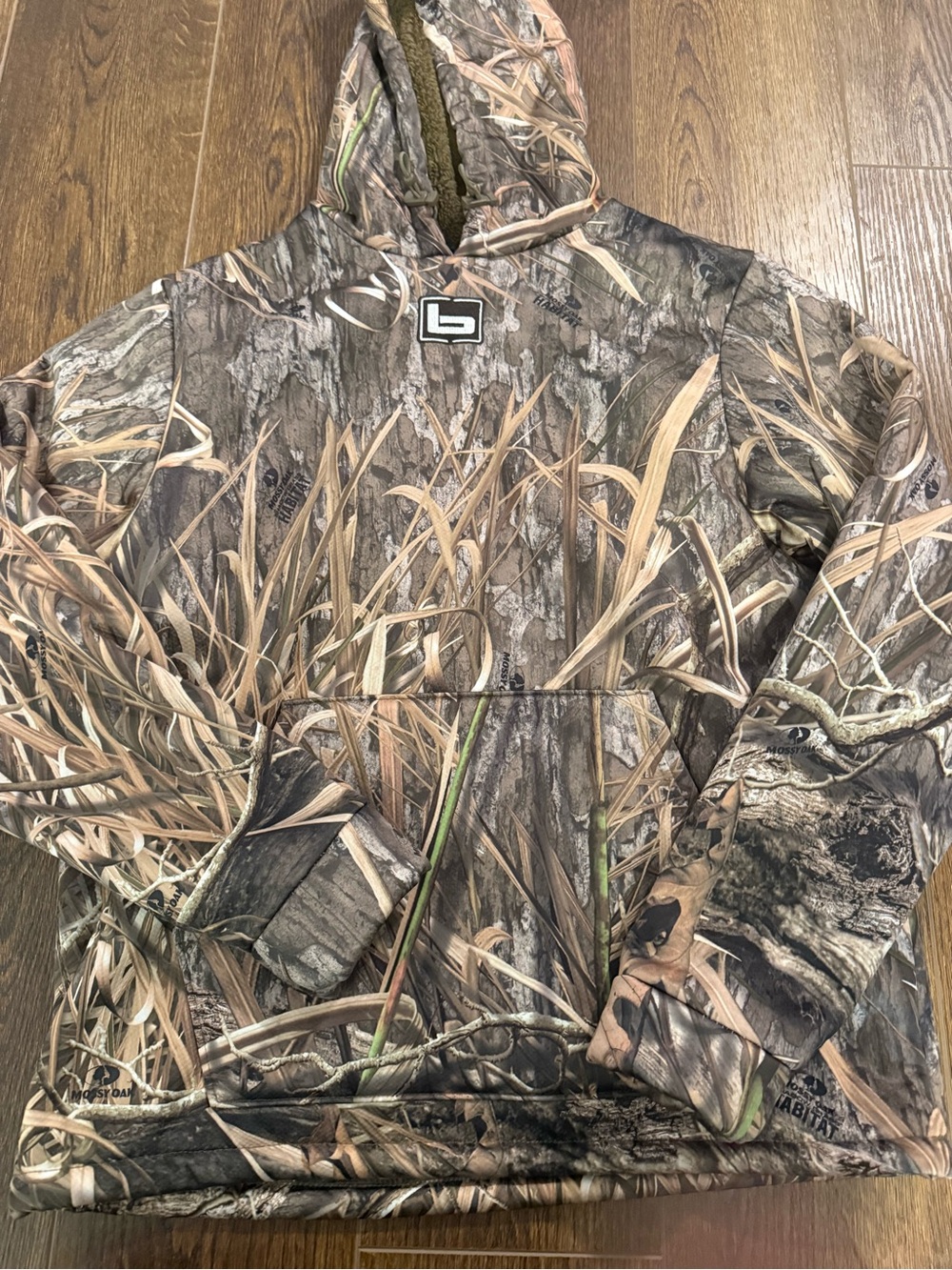 Banded Realtree-Style Camo Hooded Pullover - Brown/Green
